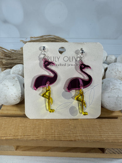 Pink Flamingo Earrings