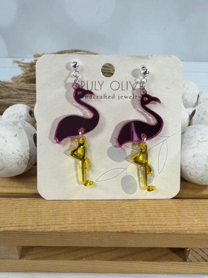 Pink Flamingo Earrings