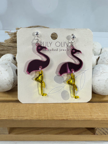 Pink Flamingo Earrings