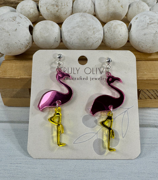 Pink Flamingo Earrings
