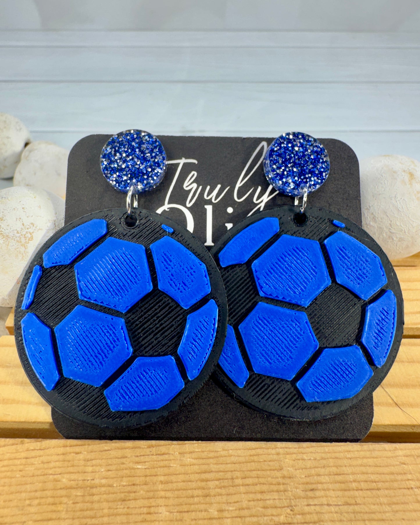 Customizable Soccer Ball Earrings Team Colors
