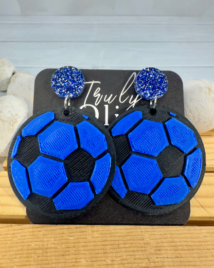 Customizable Soccer Ball Earrings Team Colors