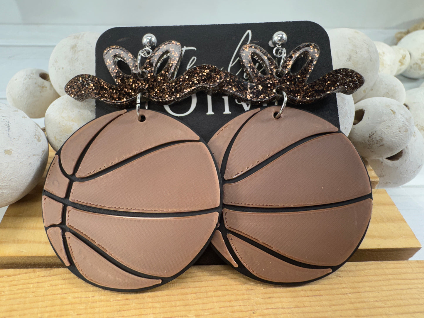 Custom Color Basketball Team Earrings