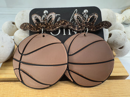 Custom Color Basketball Team Earrings