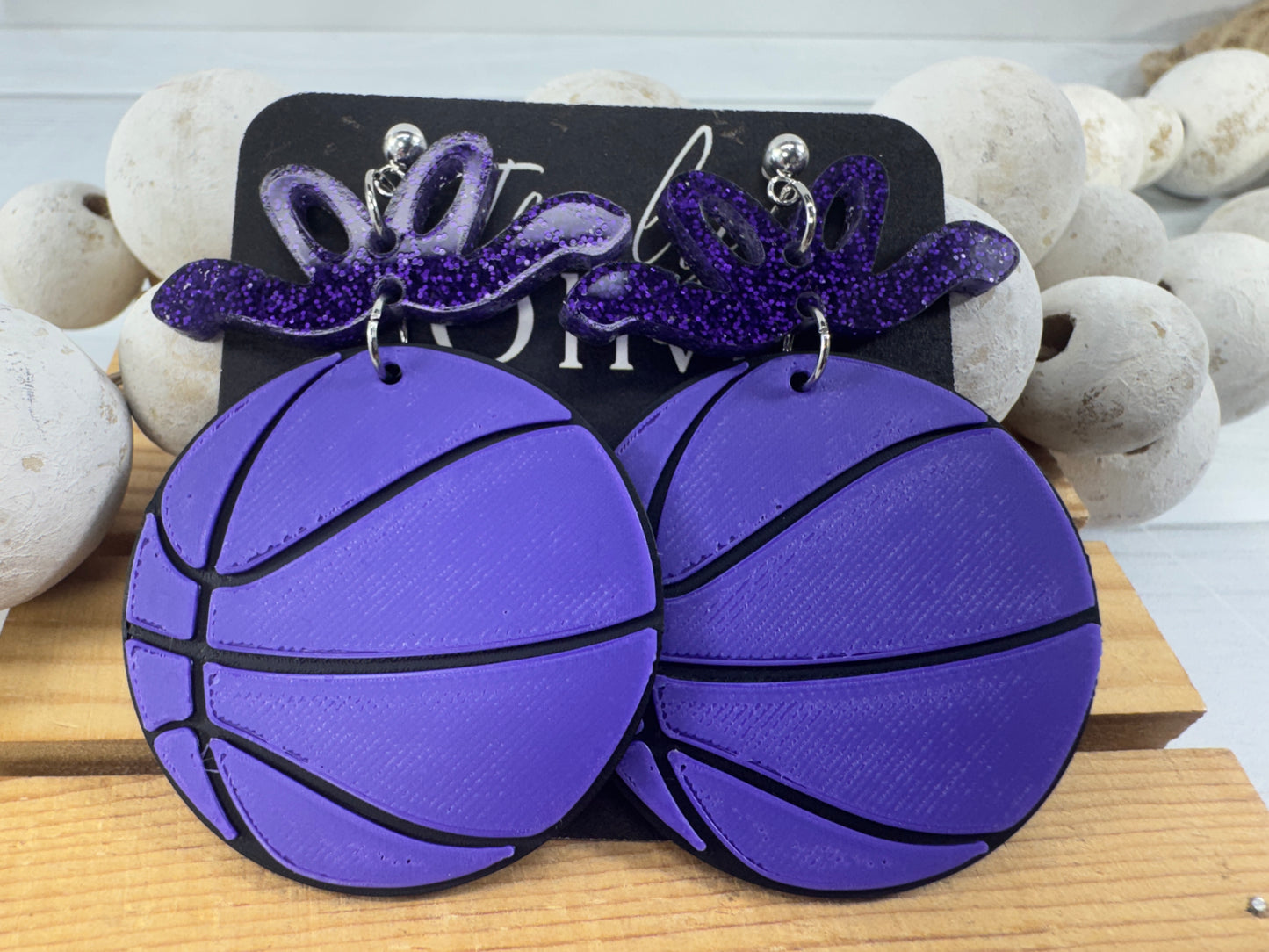 Custom Color Basketball Team Earrings