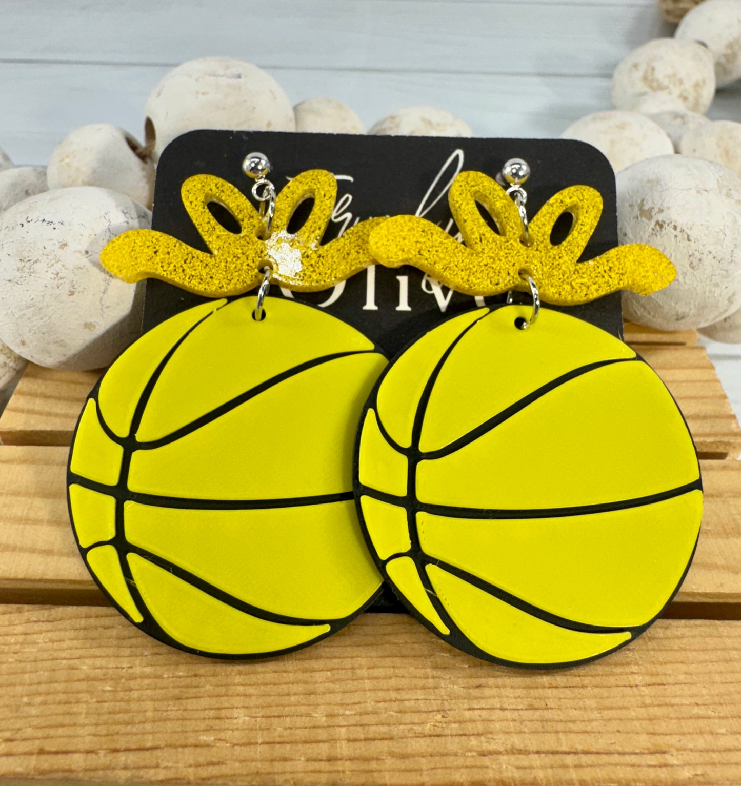 Custom Color Basketball Team Earrings