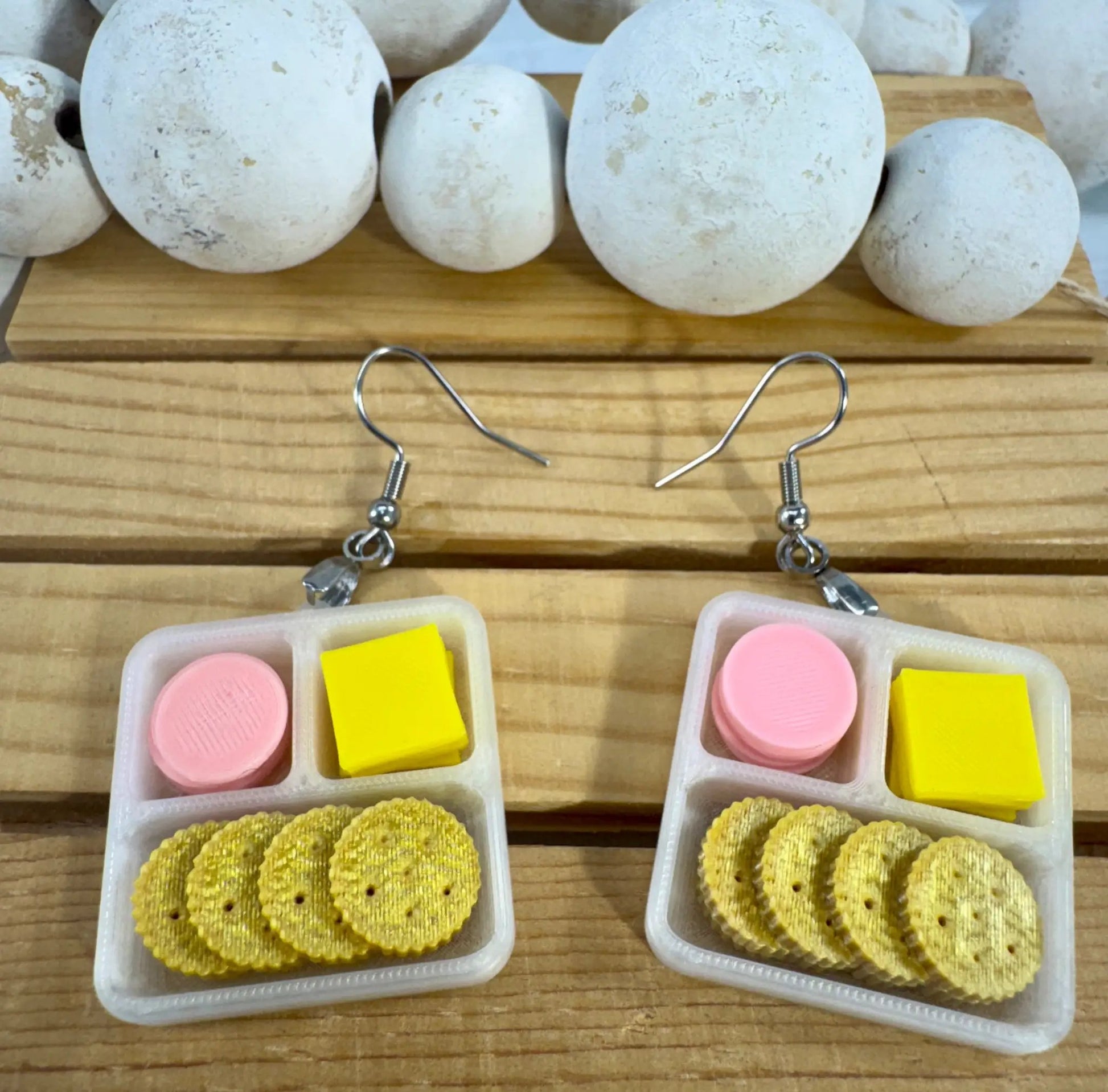 Truly Olive Lunchables Earrings | Charcuterie Earrings | Snack Earrings | Food Jewelry | Cracker Cheese Cookie Earrings | Fun Gift - Earrings Dangle Earrings