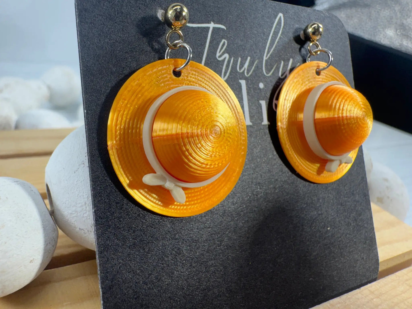 Truly Olive Sun Hat Earrings | Summer Hat Earrings | Beach Earrings | Vacation Jewelry | Cute Summer Accessories | Coastal Earrings - Earrings Stud/Post Earrings