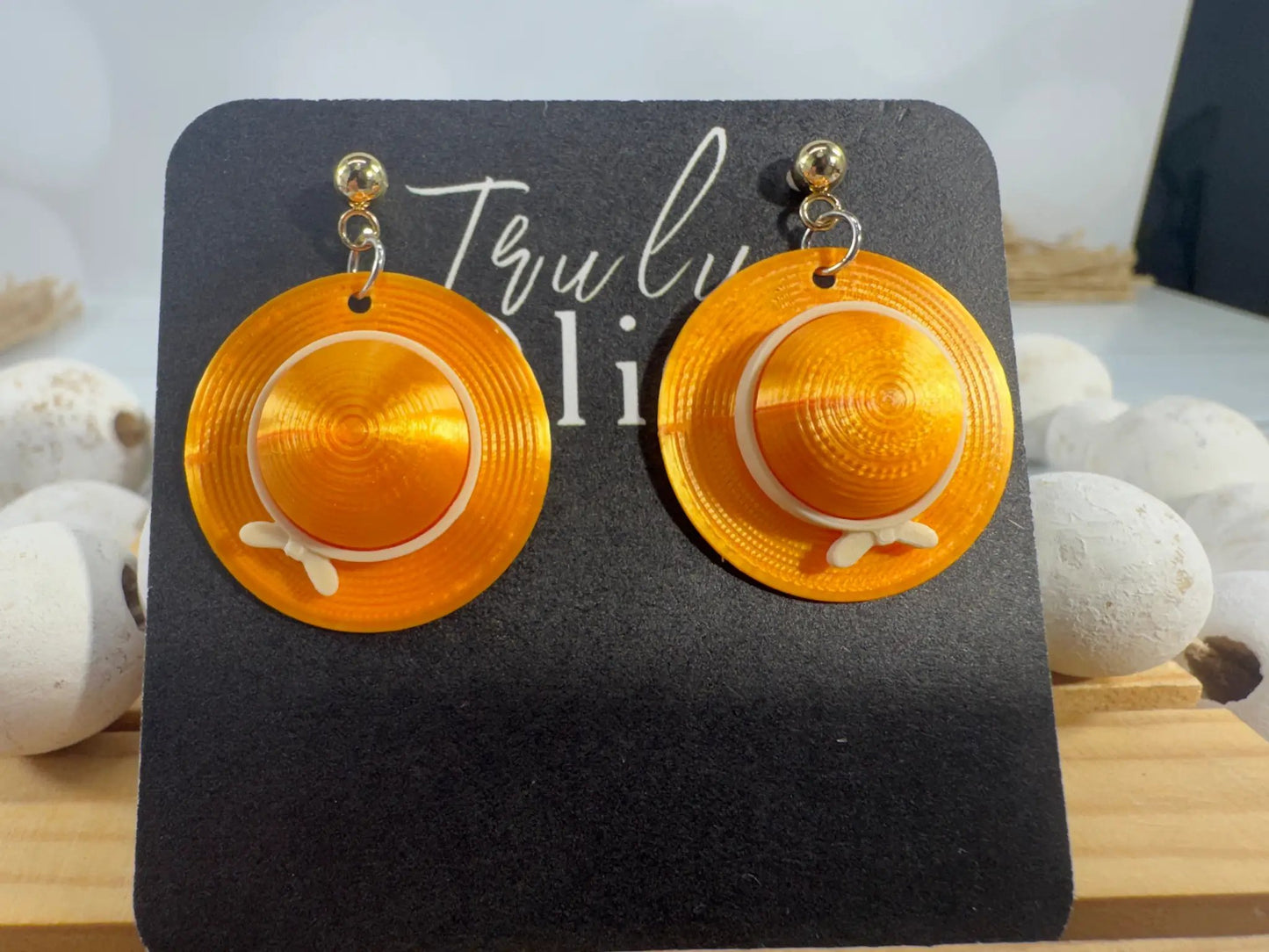 Truly Olive Sun Hat Earrings | Summer Hat Earrings | Beach Earrings | Vacation Jewelry | Cute Summer Accessories | Coastal Earrings - Earrings Stud/Post Earrings