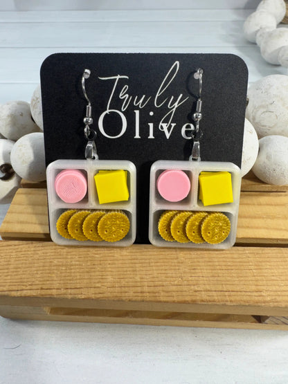 Truly Olive Lunchables Earrings | Charcuterie Earrings | Snack Earrings | Food Jewelry | Cracker Cheese Cookie Earrings | Fun Gift - Earrings Dangle Earrings