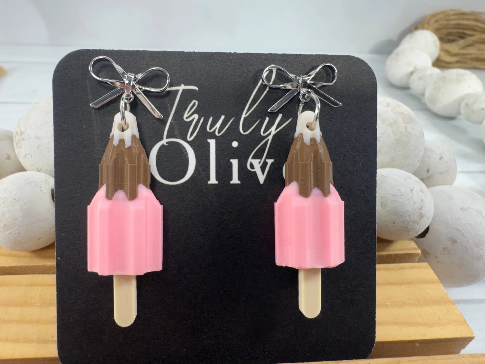 Truly Olive Neapolitan Ice Cream Cone Earrings, Cute Ice Cream Earrings, Summer Earrings, Dessert Jewelry, Foodie Gift, Kawaii Earrings - Earrings Stud/Post Earrings
