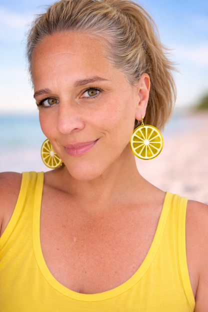Citrus Slice Earrings - Bright and Shiny Citrus Earrings
