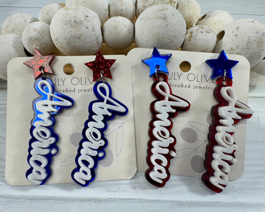 Patriotic American Earrings