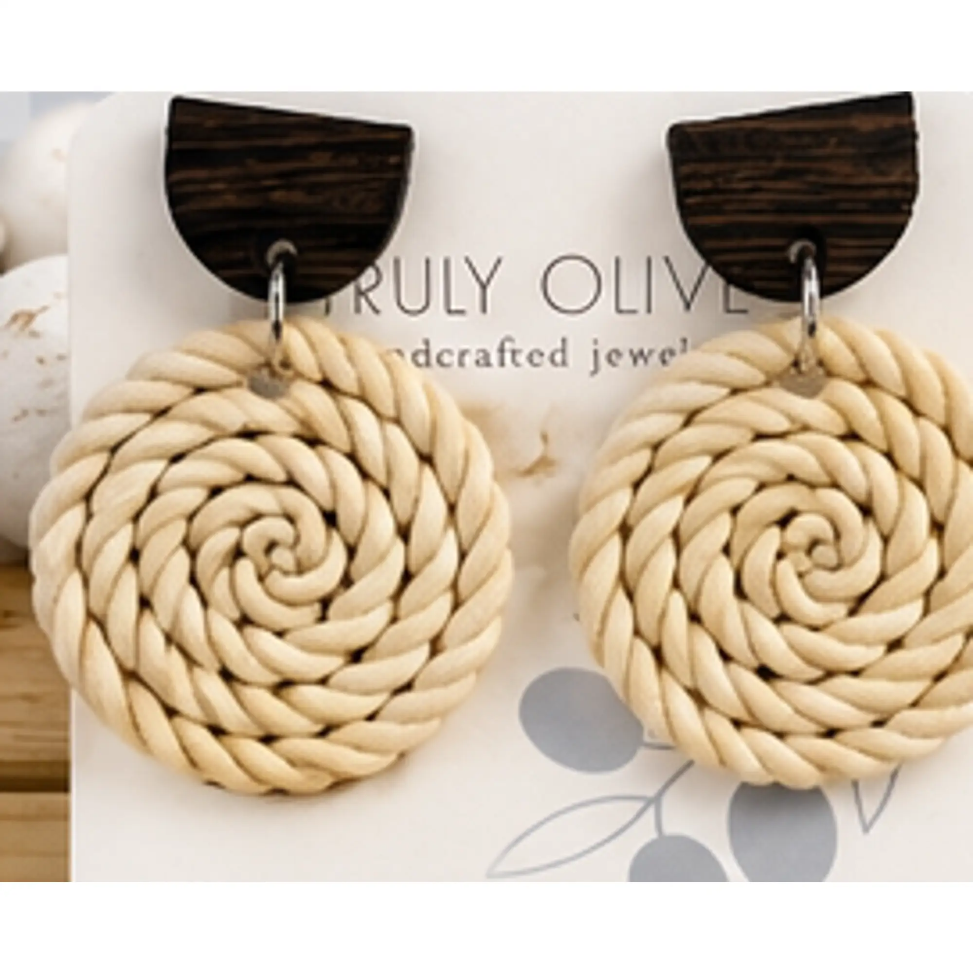 Truly Olive Lightweight Spiral Rope Earrings - Uncategorized Stud/Post Earrings